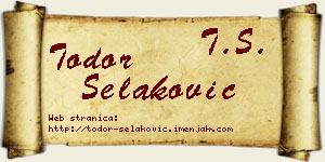 Todor Selaković vizit kartica